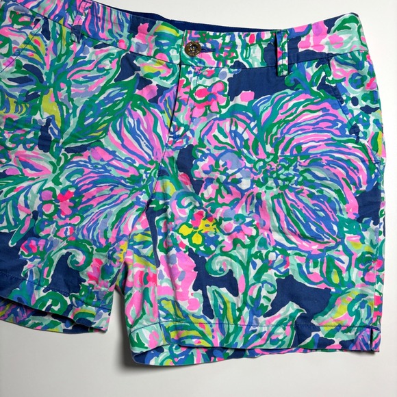 Lilly Pulitzer Pants - Lilly Pulitzer Jayne Shorts Woman's 10 Pink Blue Floral Print Preppy